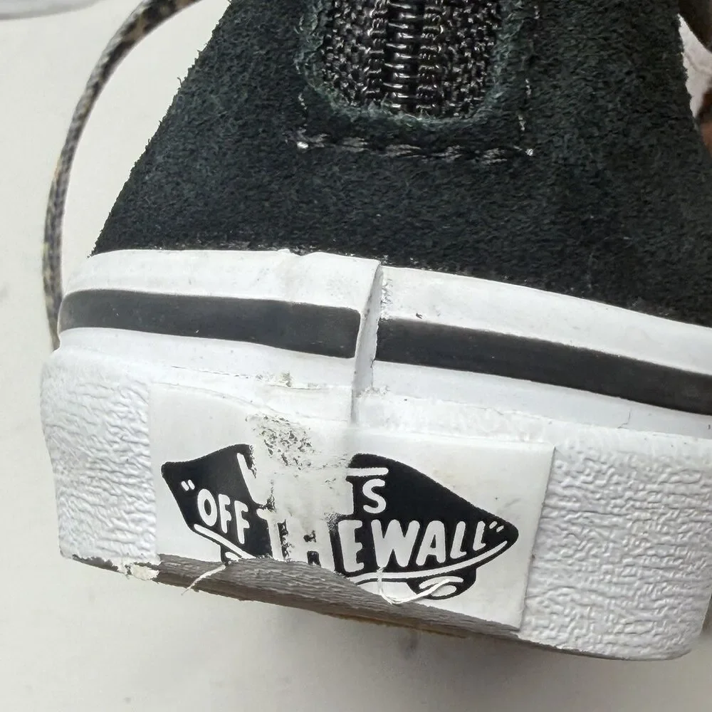 VANS High Top Off The Wall Zip Heel Cheetah Heart Kids Size 2.0 Skate